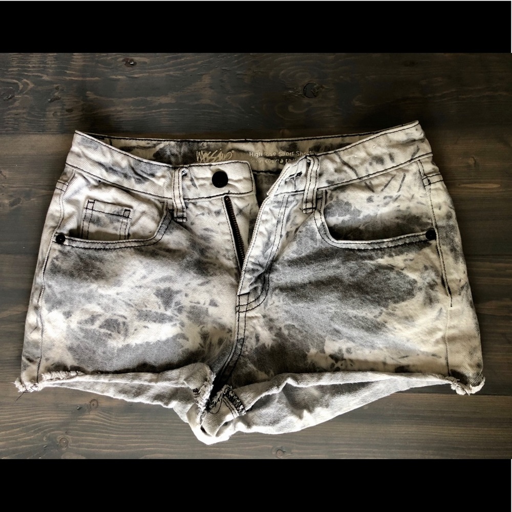 Tie dye jean shorts